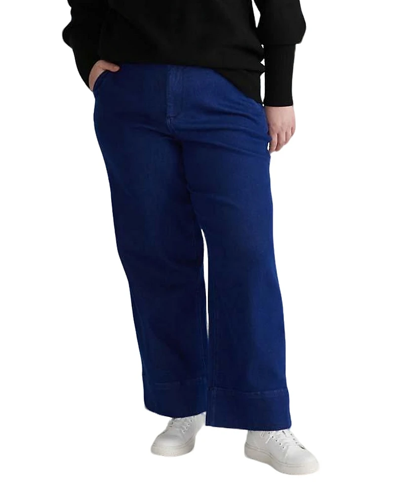 Universal Standard Women's Plus Katie High Rise Crossover Jeans