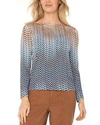 Liverpool Los Angeles Boat Neck Long Sleeve Top