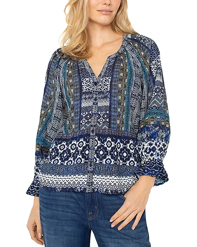 Liverpool Los Angeles Button Front Printed Top