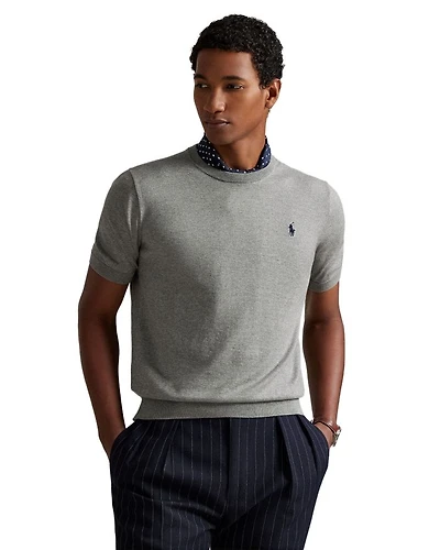 Cotton Crewneck Short Sleeve Sweater
