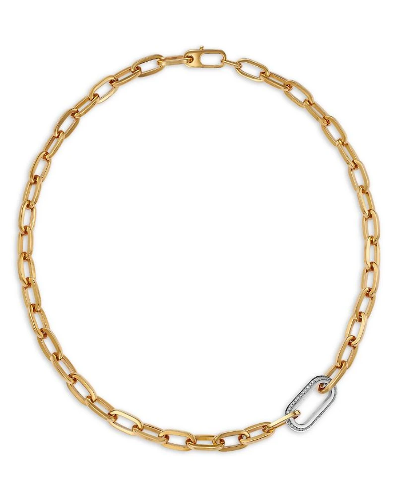 18K Yellow Gold Diamond (0.78 tcw) Oro Classic Necklace, 18"