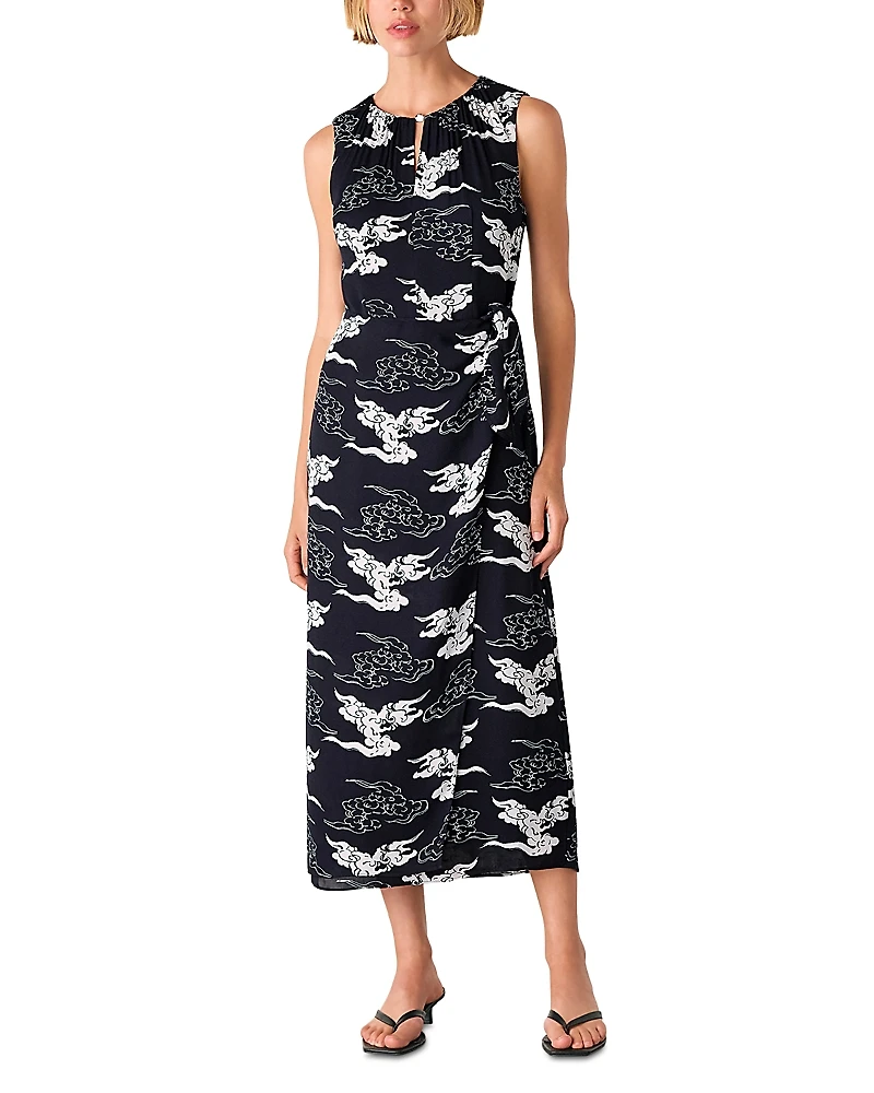 Whistles Cloud Tie Waist Midi Dress