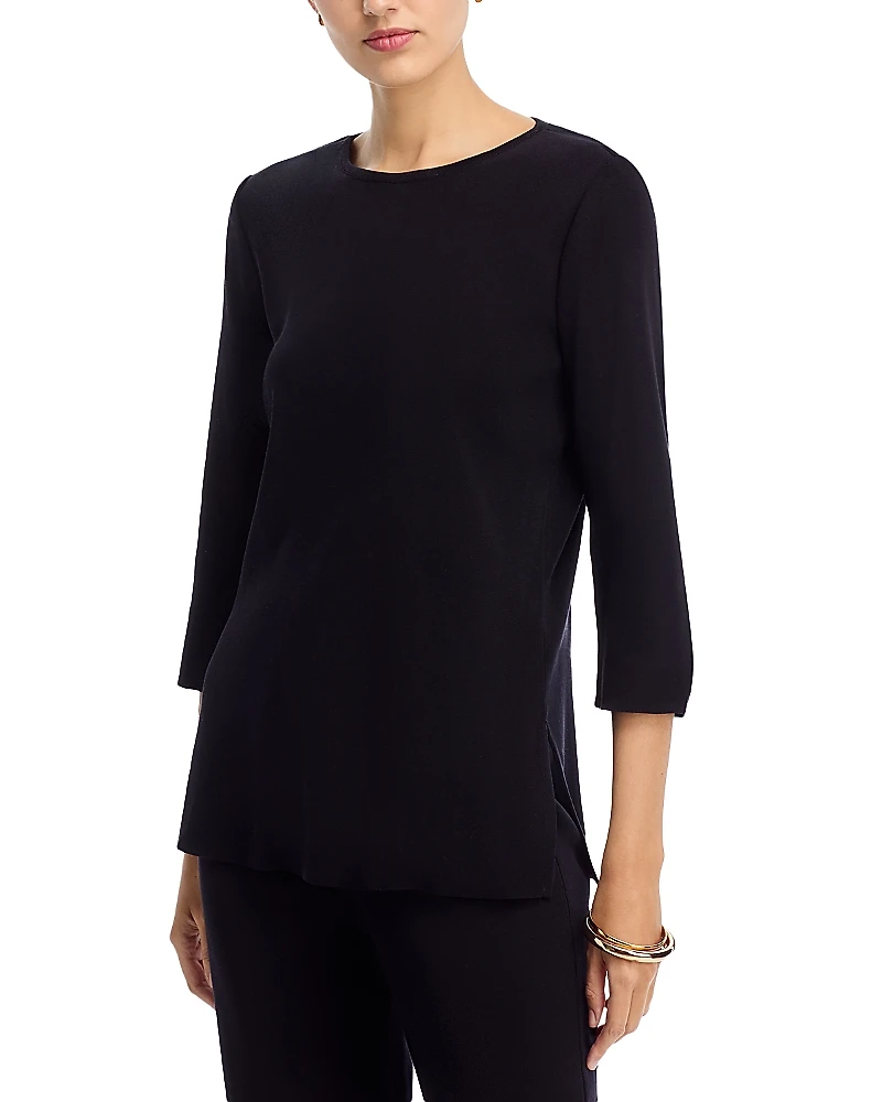 Misook Jewel Neck 3/4 Sleeve Top