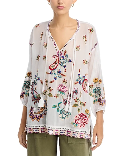 Johnny Was Margot Embroidered Blouse