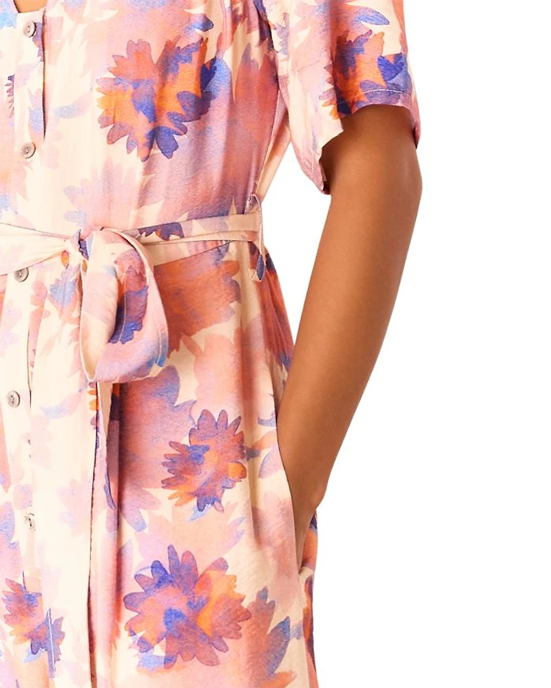 Petite Floral Button Front Jumpsuit