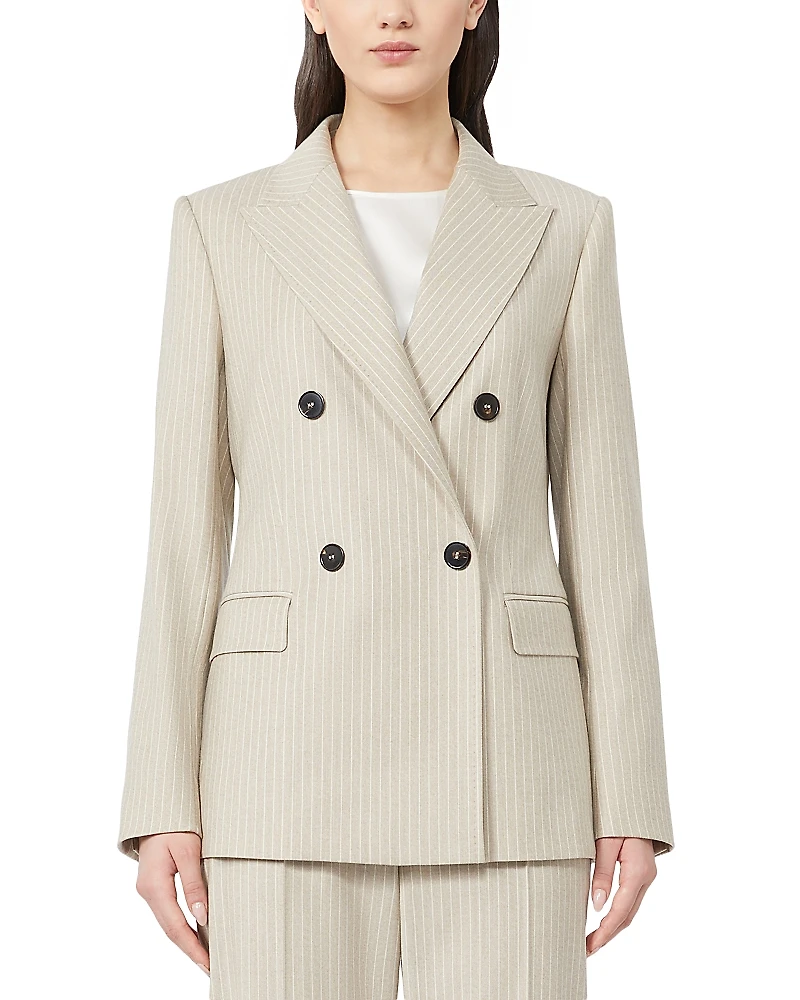 Max Mara Studio Wool Blend Flannel Blazer
