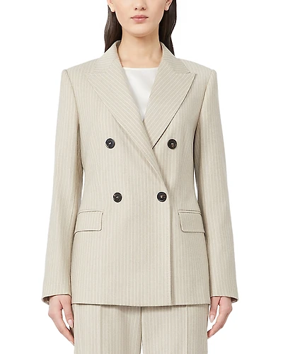 Max Mara Studio Wool Blend Flannel Blazer