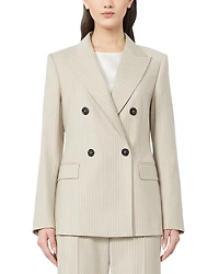 Max Mara Studio Wool Blend Flannel Blazer