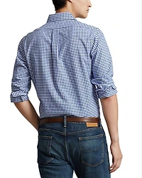 Classic Fit Long Sleeve Gingham Checked Button Down Shirt