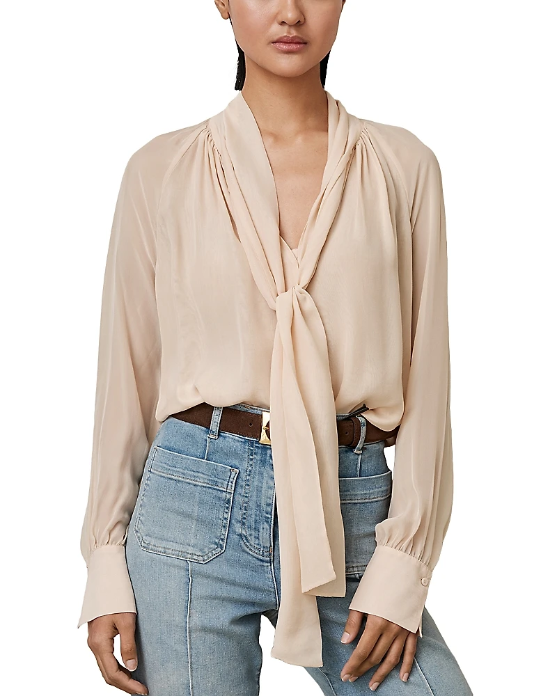Reiss Tina Tie Neck Blouse