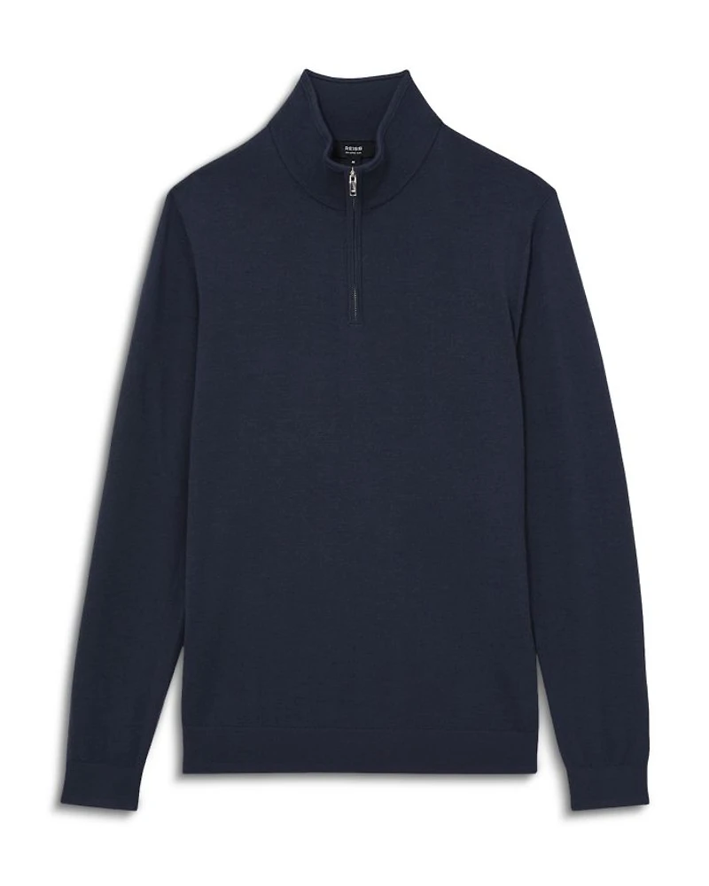 Slim Fit Quarter Zip Merino Wool Sweater