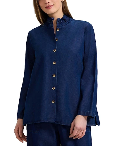 Foxcroft Carolina Long Sleeve Denim Shirt
