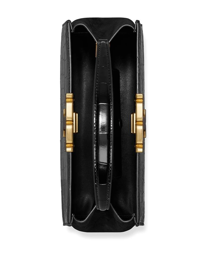 Eleanor Croc-Embossed Satchel