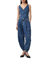 Sol Cargo High Rise Cropped Tapered Jeans Mid Indigo