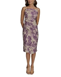 Donna Karan Floral Jacquard Midi Sheath Dress