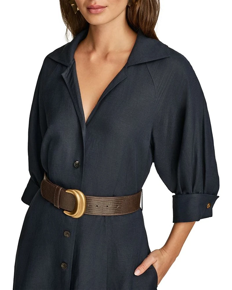 A Line Belted Shirt Dress