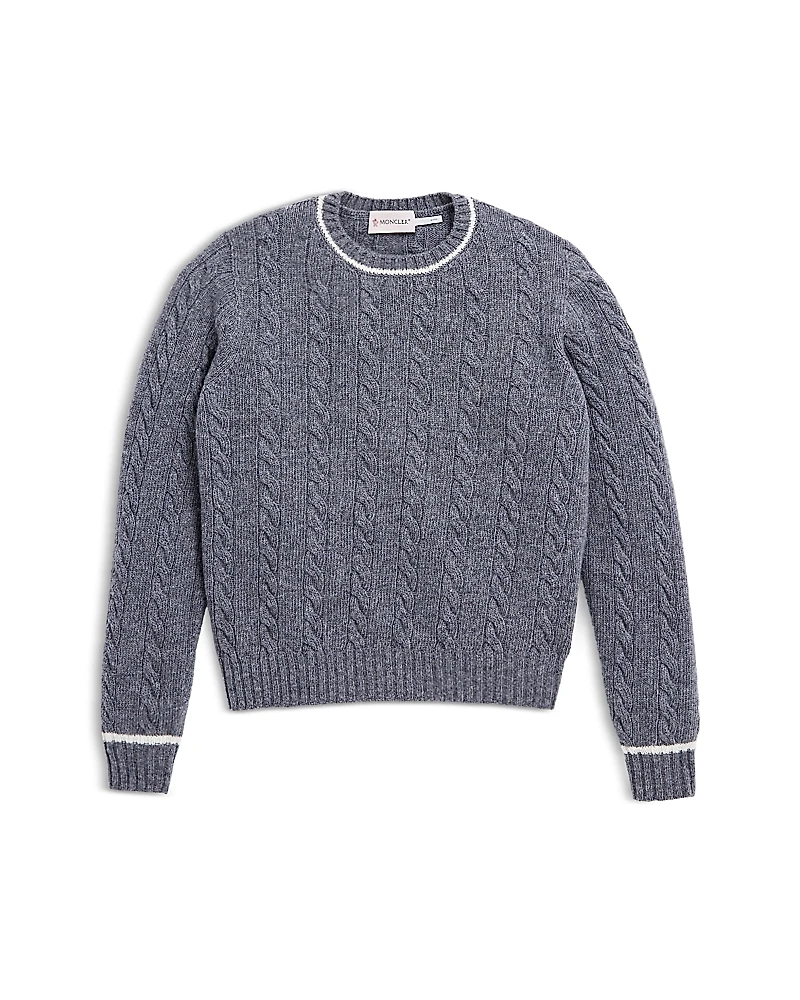 Moncler Boys' Crew Neck Cable Knit Sweater