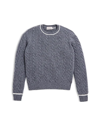 Moncler Boys' Crew Neck Cable Knit Sweater