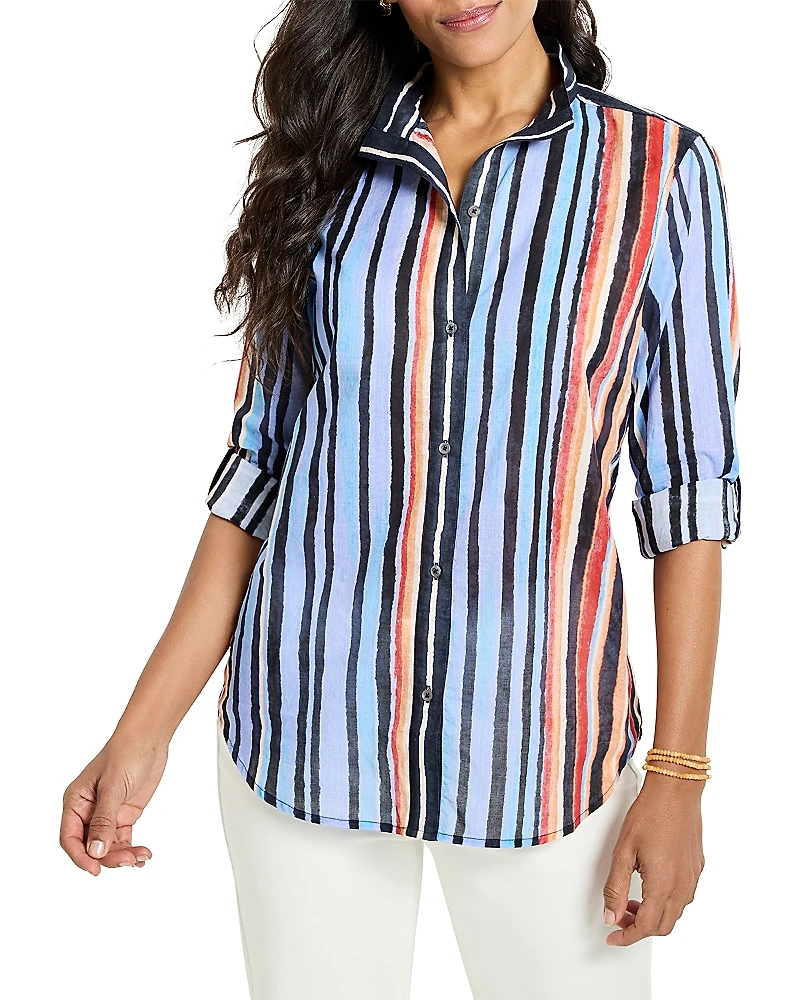 Nic+Zoe Painted Peninsula Cotton Shirt