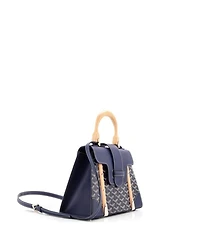PM Saigon Top Handle Bag Coated Canvas with Leather