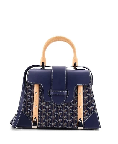 PM Saigon Top Handle Bag Coated Canvas with Leather