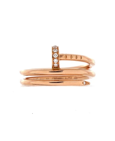 Small Juste un Clou Double Ring 18K Rose Gold and Diamonds