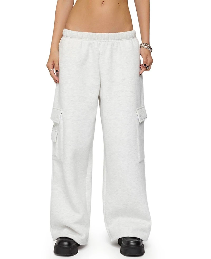 Edikted Petite Wide Leg Cargo Sweatpants