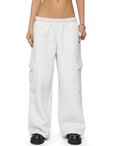 Edikted Petite Wide Leg Cargo Sweatpants
