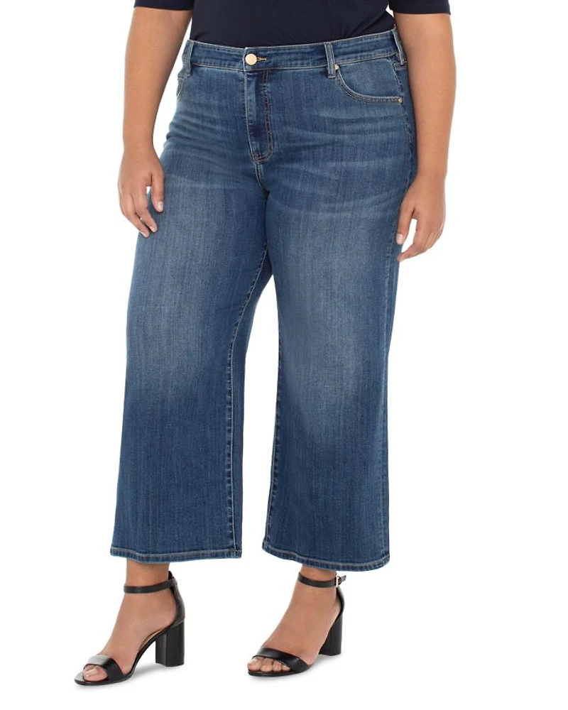 Stride High Rise Cropped Wide Leg Jeans Wabash