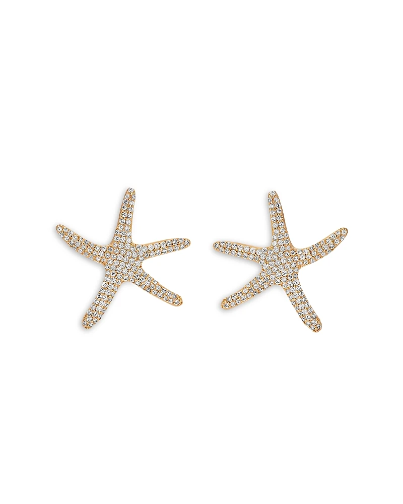 Ettika Pave Starfish Statement Stud Earrings