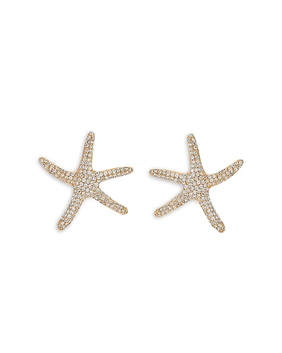Ettika Pave Starfish Statement Stud Earrings