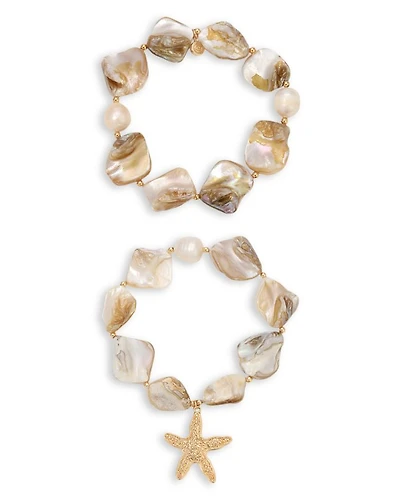 True Shell Stretch Bracelets, Set of 2