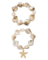 True Shell Stretch Bracelets, Set of 2