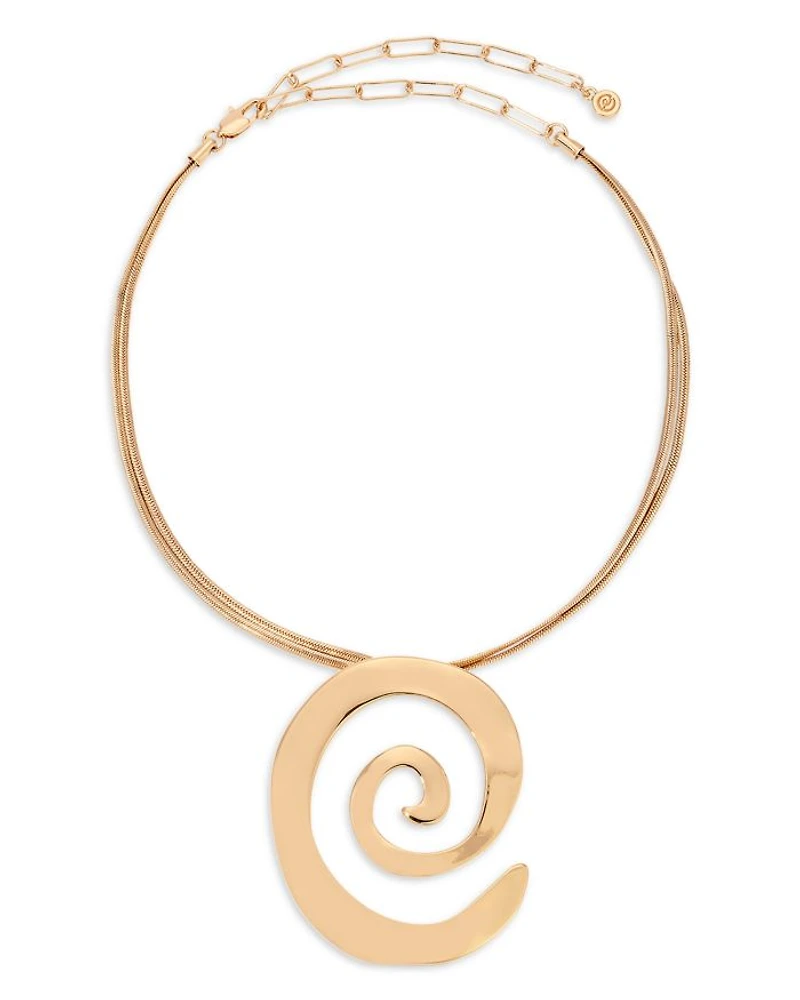 Aura Swirl Pendant Necklace, 12"-17"