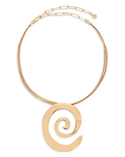 Aura Swirl Pendant Necklace, 12"-17"