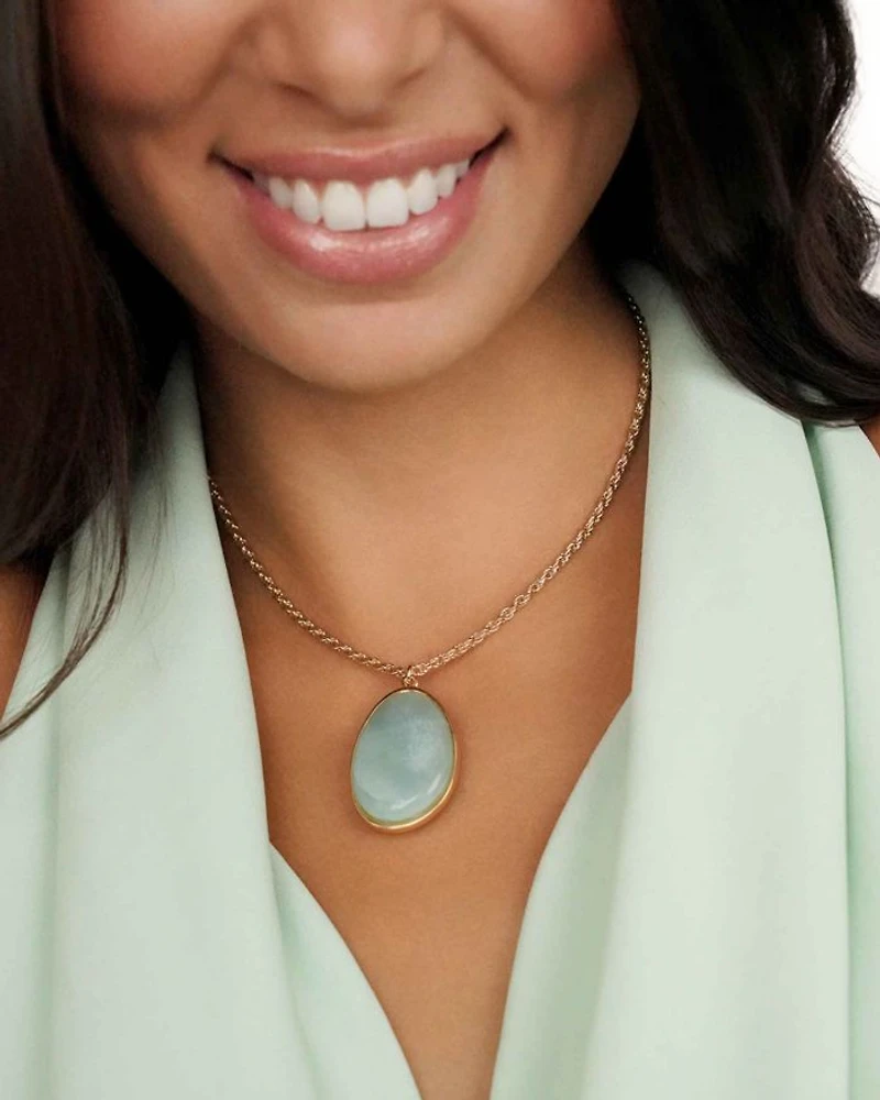 Amazonite Pendant Necklace, 15.75"-19.5"
