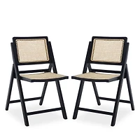 Desiree Cane Folding Dining Chairs, Set of 2