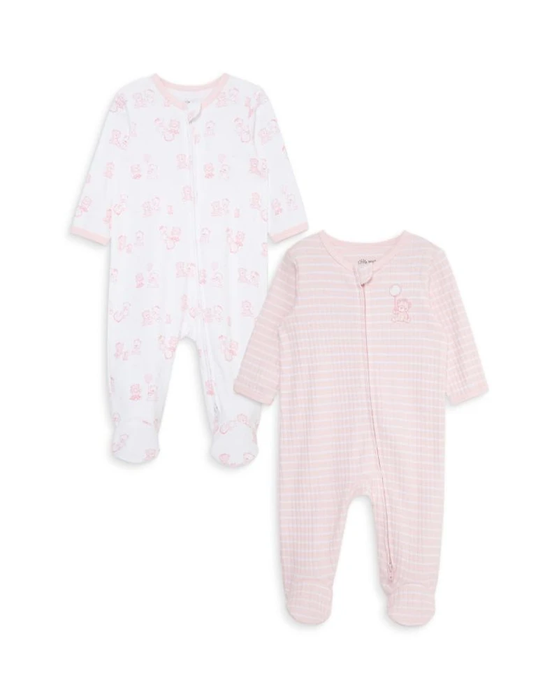 Girls' Bear Footies, Pack of 2 - Baby
