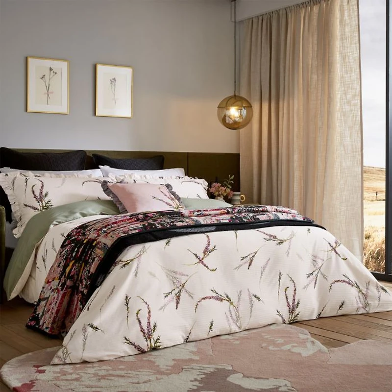 Heather Floral Satin  Comforter Set