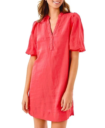 Lilly Pulitzer Mialeigh Elbow Sleeve Linen Dress