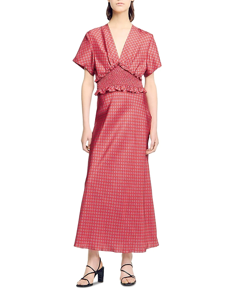 Sandro Laurana Ruffle Trim Dress