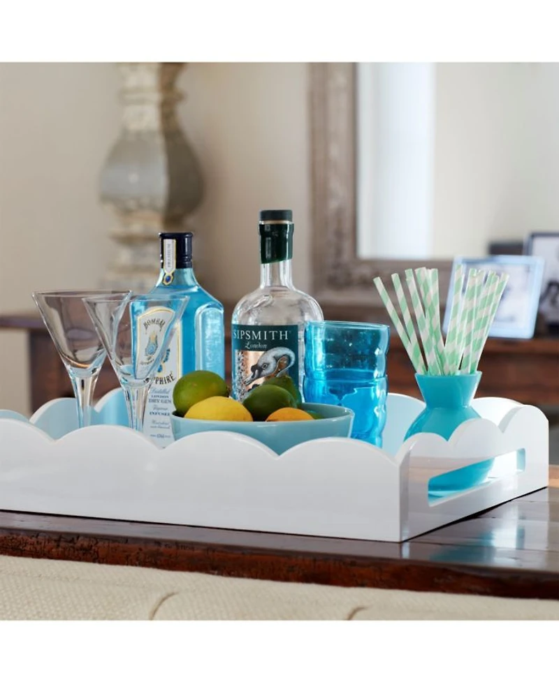 Scalloped Ottoman Tray, 17" x 13"
