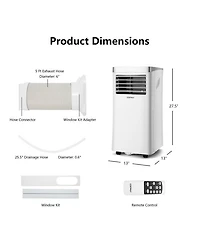 8000 BTU Portable Air Conditioner 3-in-1 Air Cooler with Remote Control