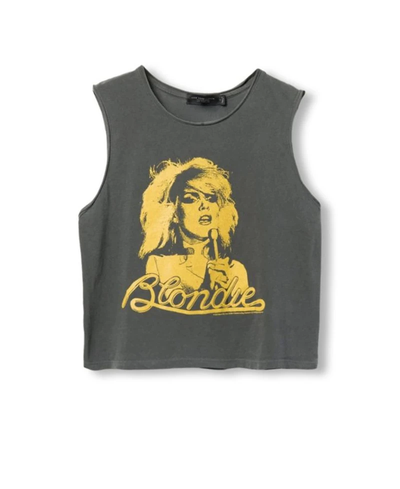 Women's Blondie Gold Cropped Muscle Tank