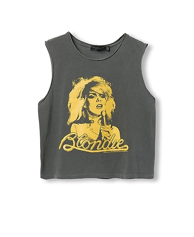 Junk Food Clothing Women's Blondie Gold Cropped Muscle Tank