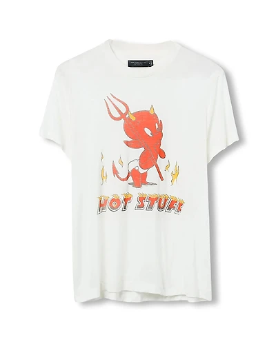 Junk Food Clothing Women's Hot Stuff The Little Devil Vintage Tissue Tee