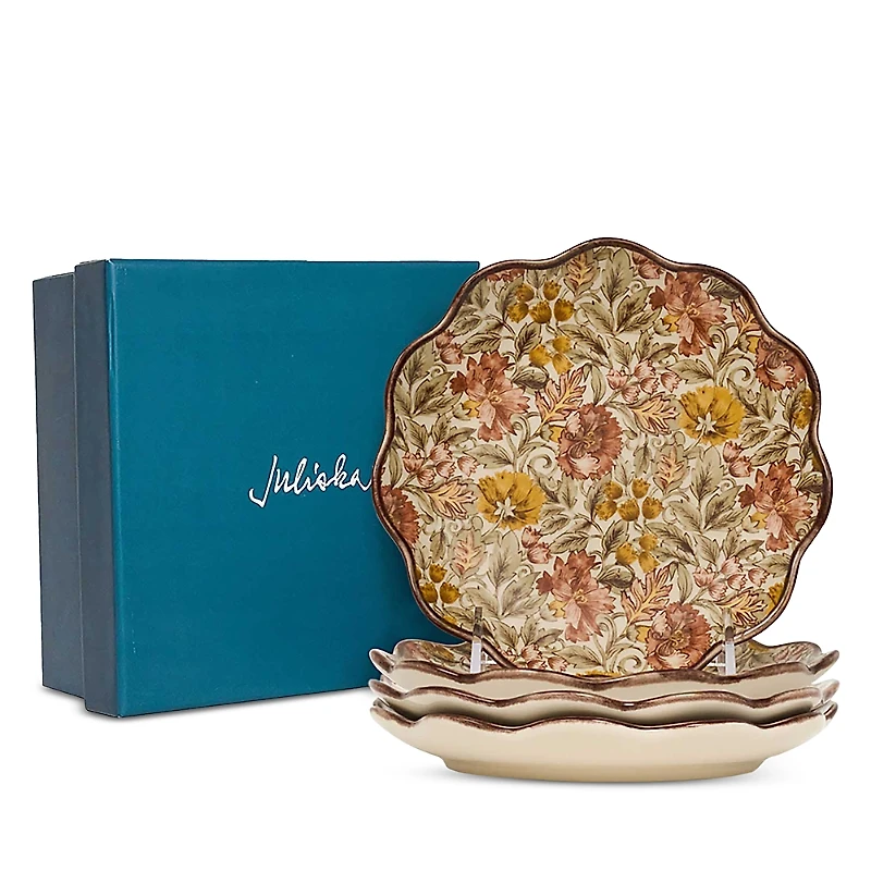 Juliska Willa Amber Cocktail Plates, Set of 4