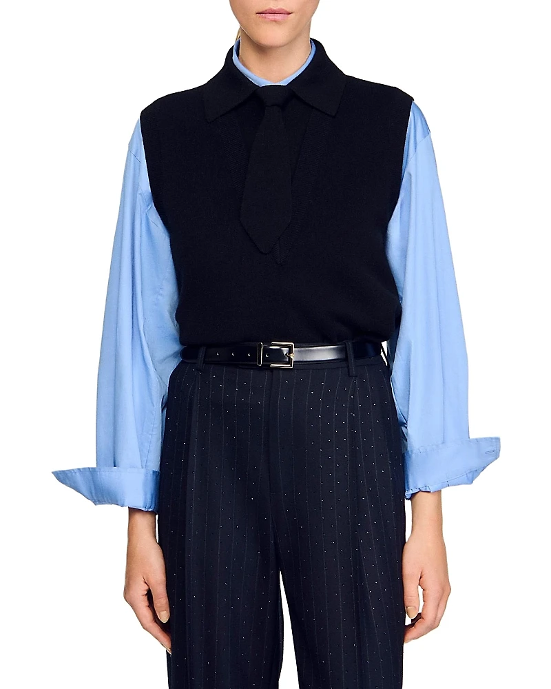 Sandro Tie Neck Sweater