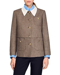 Sandro Houndstooth Suit Jacket