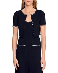 Cropped Beaded Cardigan